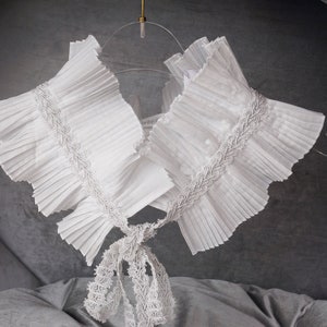 French style Romantic White Collar Necklace with exquisite ribbon bow detachable removeable accessories for Women Lady Prom necklace