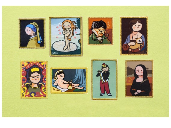 Iron on Patch World's Famous Paintings Stitch Embroidery Patches Stickers