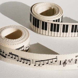 koreanisches Baumwollband dicke Breite 2,5cm Tasten des Klaviers Daube Print Tasche Gurtband Kleidung Label String DIY Accessoires