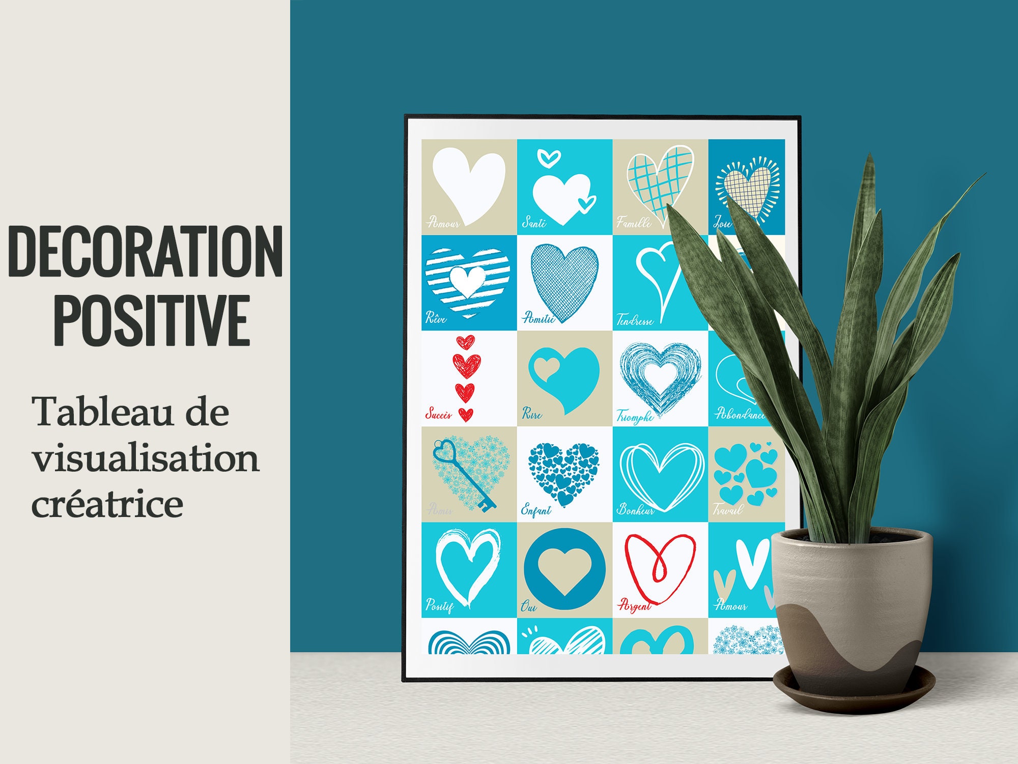 Magnifique Affiche de Visualisation Créatrice à Personnaliser avec Vos Mots Positifs Pour Une Unique