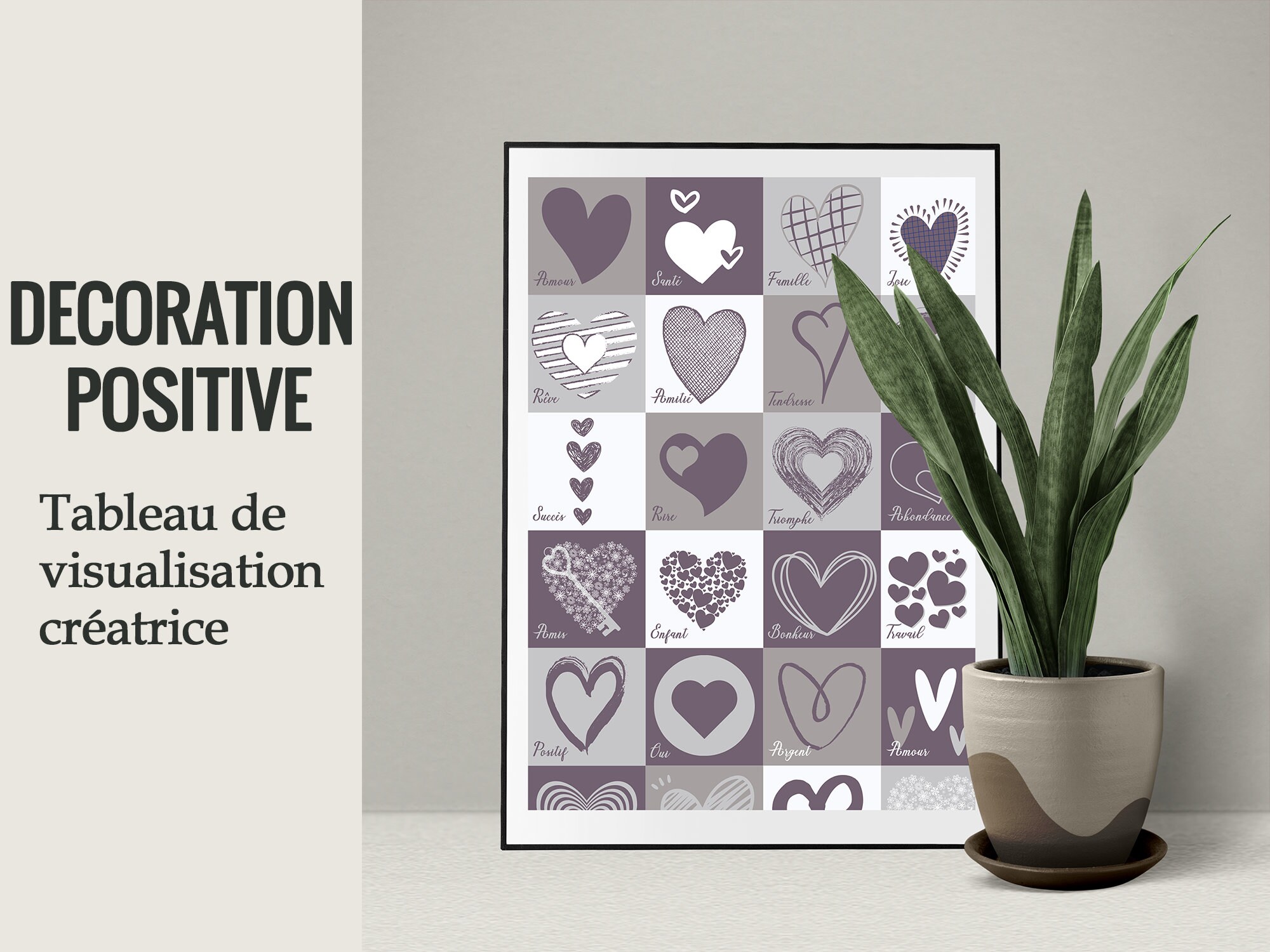 Magnifique Affiche de Visualisation Créatrice à Personnaliser avec Vos Mots Positifs Pour Une Unique