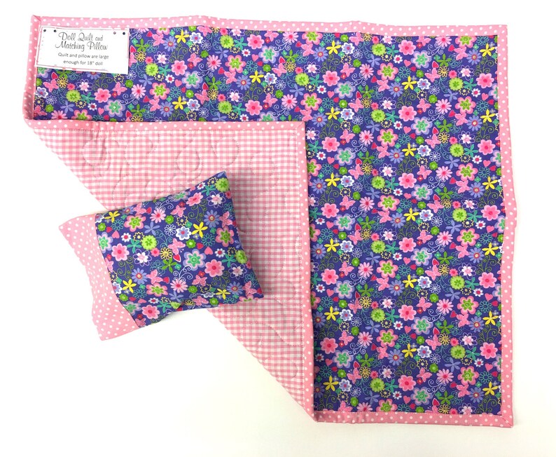 Doll Quilt and Matching Pillow 3 Piece Set Etsy