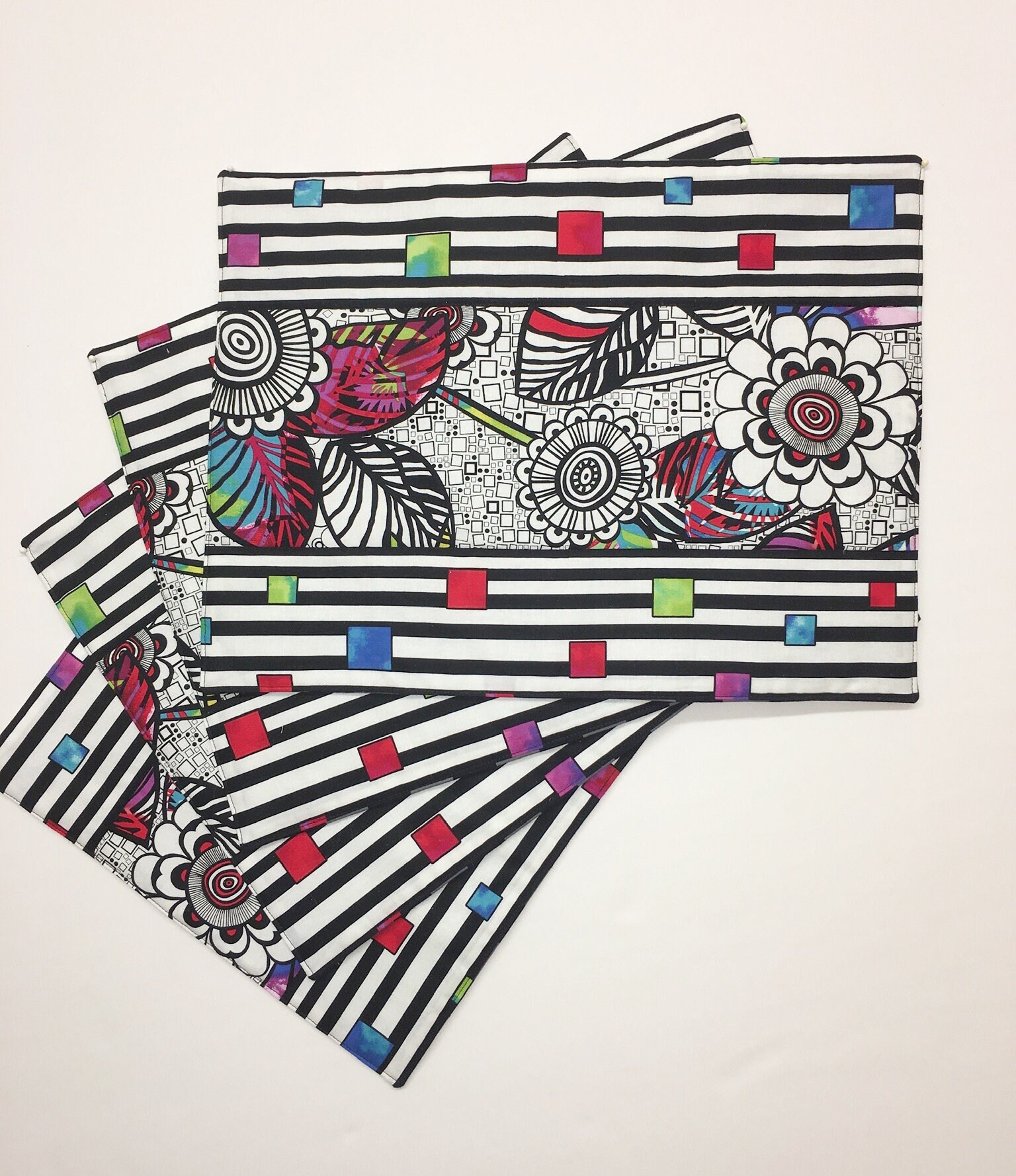 Black and White / Farmhouse Placemats Set of 4 Etsy