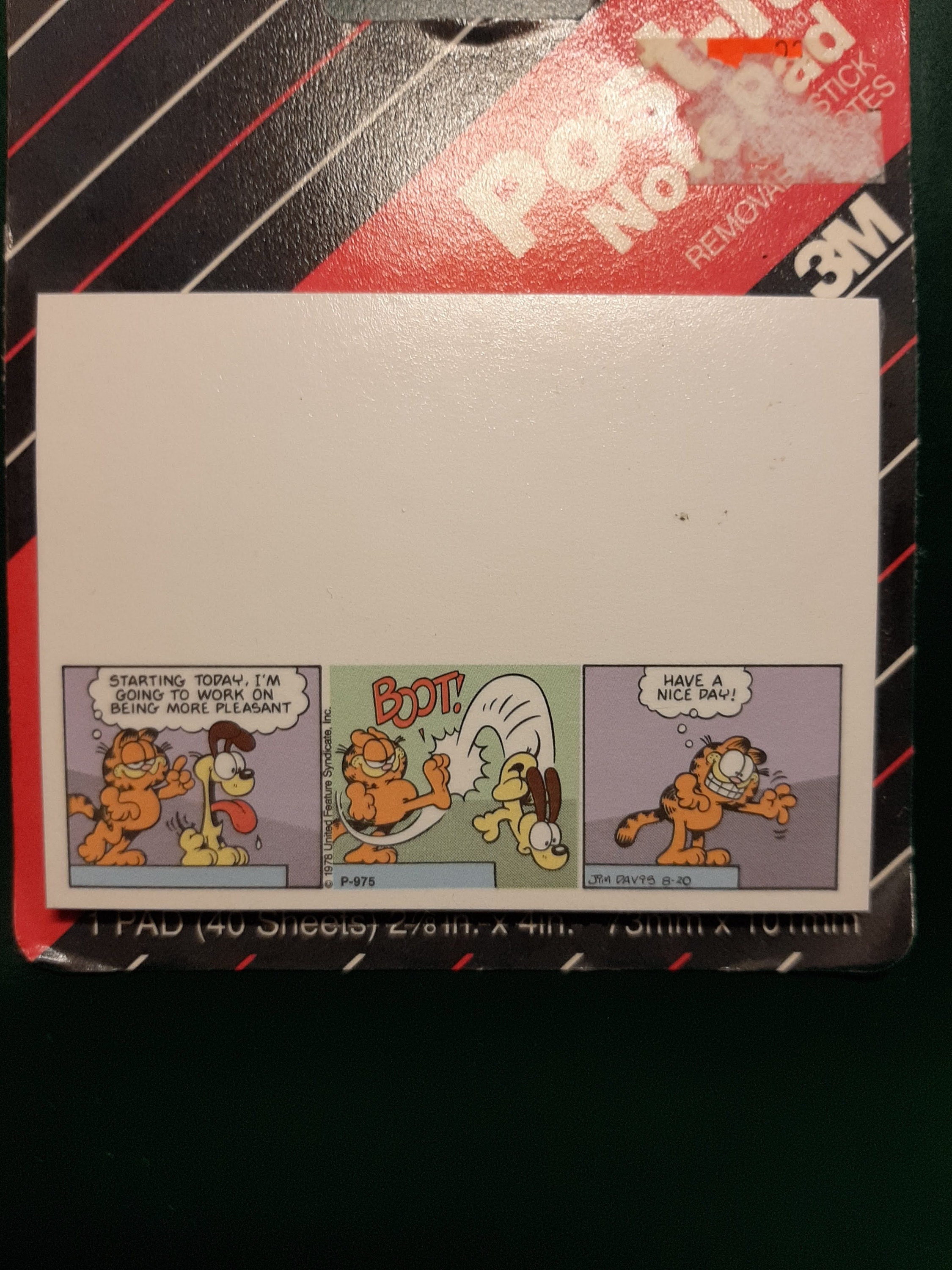 Vintage Garfield Post-it Notes Comic Strip | Etsy