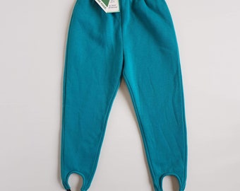 Size 5 80s Aqua Stirrup Pants - Vintage