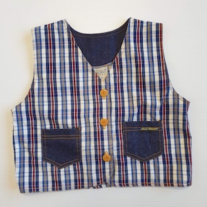 90s Size 2 Jellybeans Vintage Plaid Vest