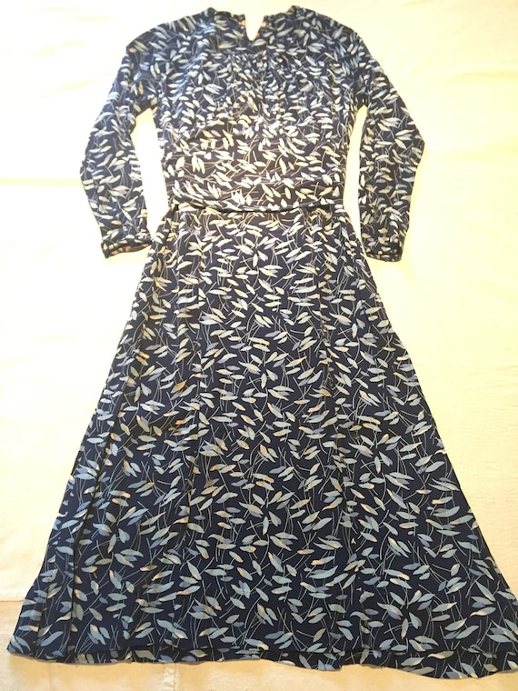 vintage 40's navy print dress