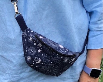 Fanny Pack, Constellation Fanny Pack, Hip bag, Waist bag, Sun and Moon Fanny Pack, Gift idea, Fanny Pack size plus