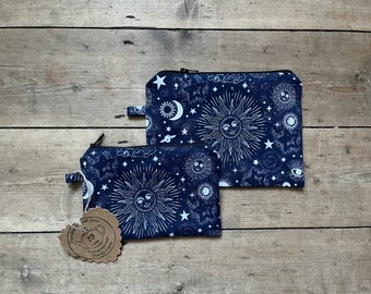 Portamonete Sole e Luna, Portamonete Constellation, Accessori, Portamonete Stelle, Idea regalo di Natale, Idea regalo, Portamonete