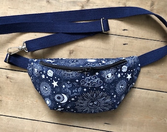 Fanny pack, Waist bag, Hip bag, Bum bag, Shoulder bag, Constellations bum bag, Sun and Moon hip bag, Fanny Pack size plus, Gift idea