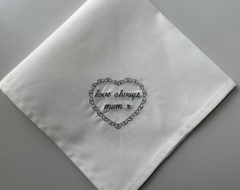 Heart Personalised handkerchief - Keepsake gift