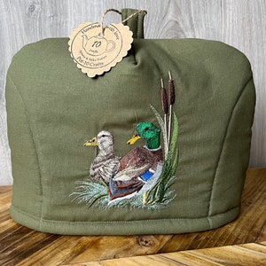 Tea cosy, Embroidered ducks tea cosy, Large and tubby Tea cosy, New home gift idea, Ducks Teapot warmer, Cottage style tea cosy