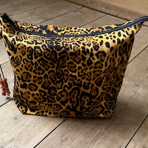 Leopard print wash bag, Makeup bag, Travel bag, Cosmetic and Toiletry storage, Gift idea,