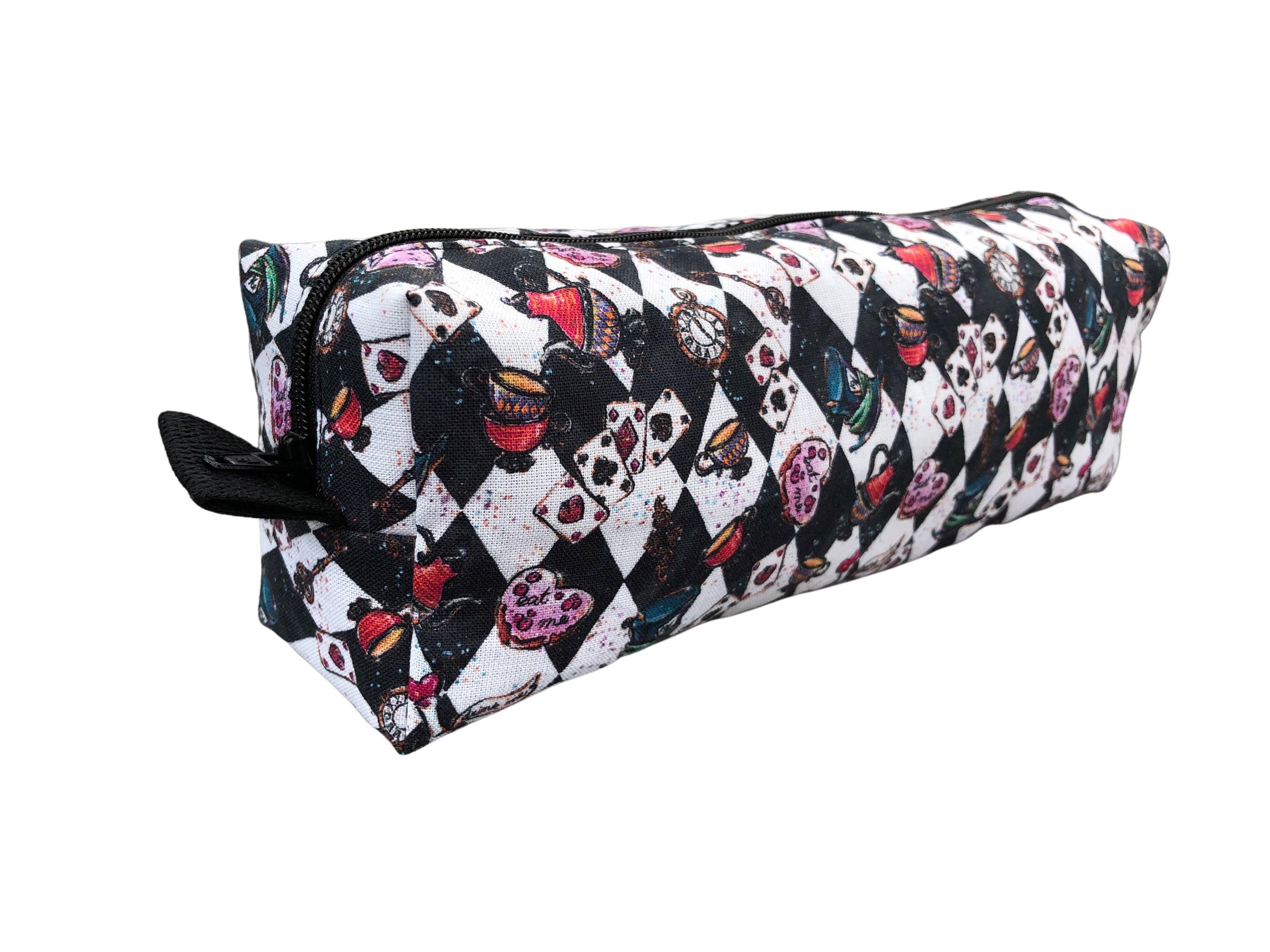 Small, Fabric Pencil Case Slim, Red, Polka Dot Pencil Case 