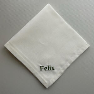 Custom handkerchief, Ivory cotton hanky, Personalised handkerchief, Pocket square Memorable handkerchief, 10 inch x 10 inch