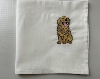 Labrador embroidered cotton handkerchief