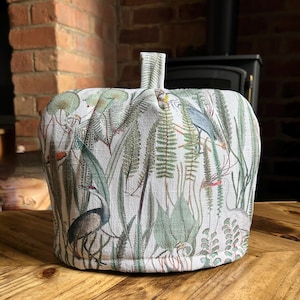 Reiher Teewärmer aus Leinen