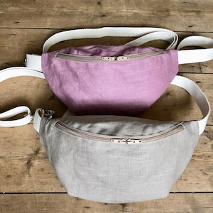 Waist bag, Linen Hip bag, Bum bag, Shoulder bag. Fanny Pack, Fanny Pack size plus, Gift idea