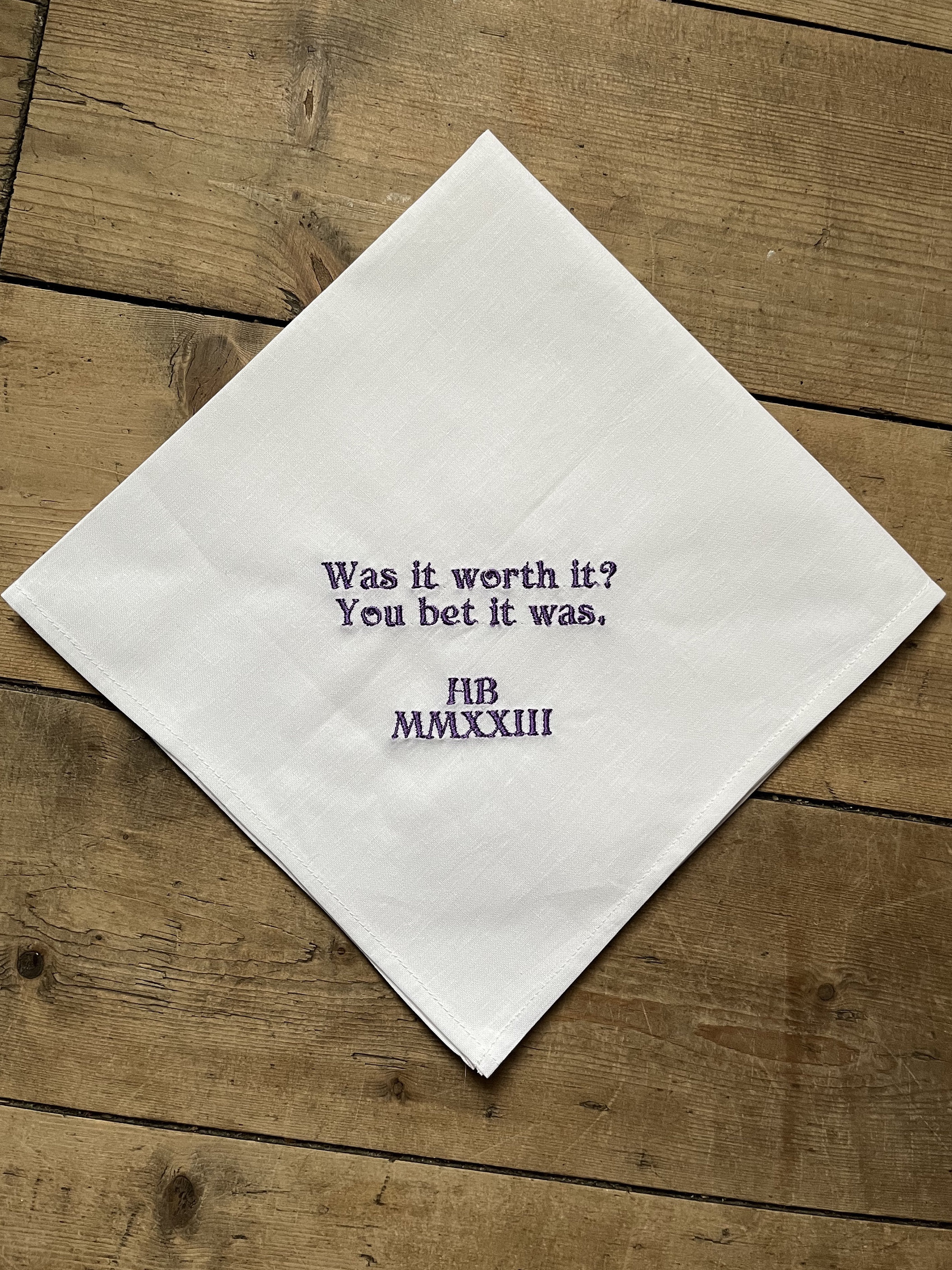 White linen handkerchief sale