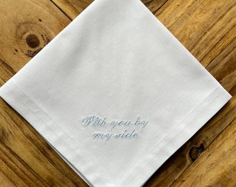 Customised Cotton napkins, Wedding embroidered napkins, Monogrammed napkins, Personalised embroidered napkins, Range of colours napkins