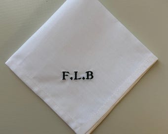 Personalised embroidered cotton handkerchief - Pocket square