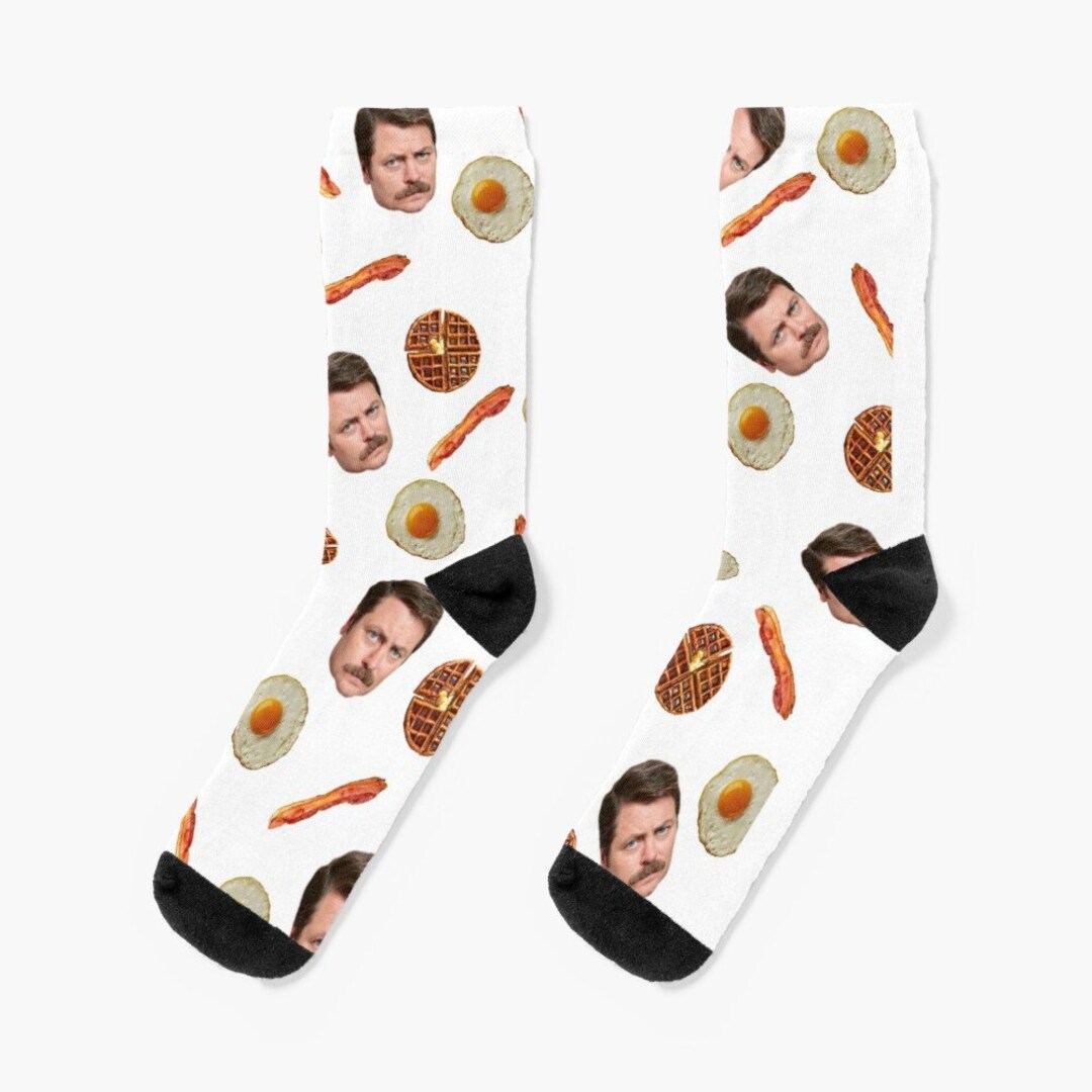 All the Bacon and Eggs Socks, Ron Swanson Funny Socks Gift Idea, Custom Socks Gift Idea Etsy