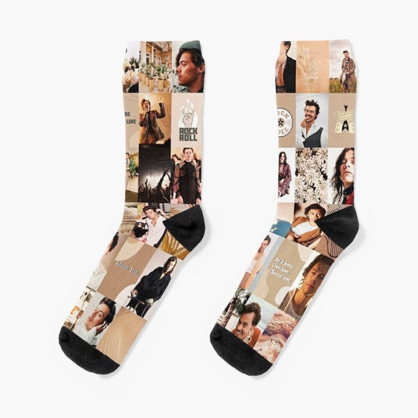 Collage Photo Harry Socks, Watermelonsugar Funny Socks Gift Idea, Custom Socks Gift Idea