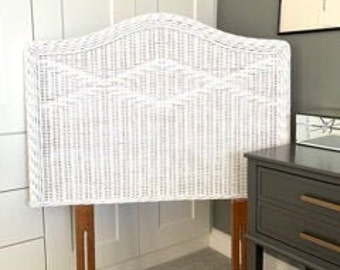 White wicker headboard queen outlet