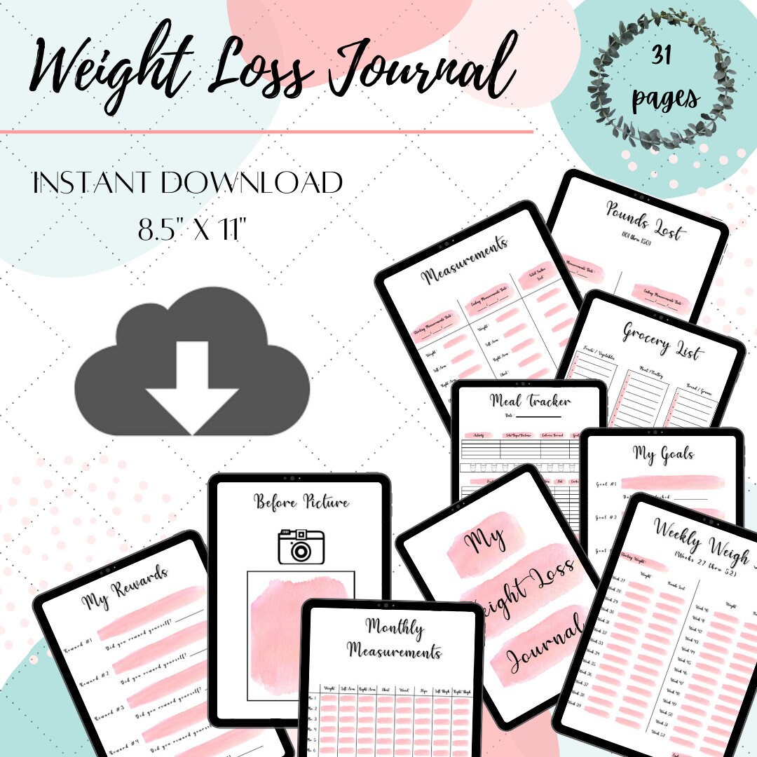 DIGITAL Weight Loss Journal Etsy