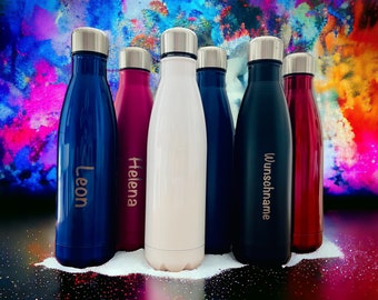Stainless steel thermos bottle 500ml personalized with name, engraved, kindergarten, school enrollment, excursion, school