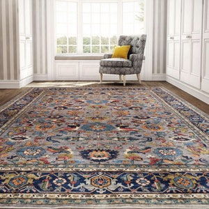 Aryana 12x15 FT, Bidjar Grey Area Rug, Afghan Hand Knotted 100% Wool Rug, Rug for Living Room ...