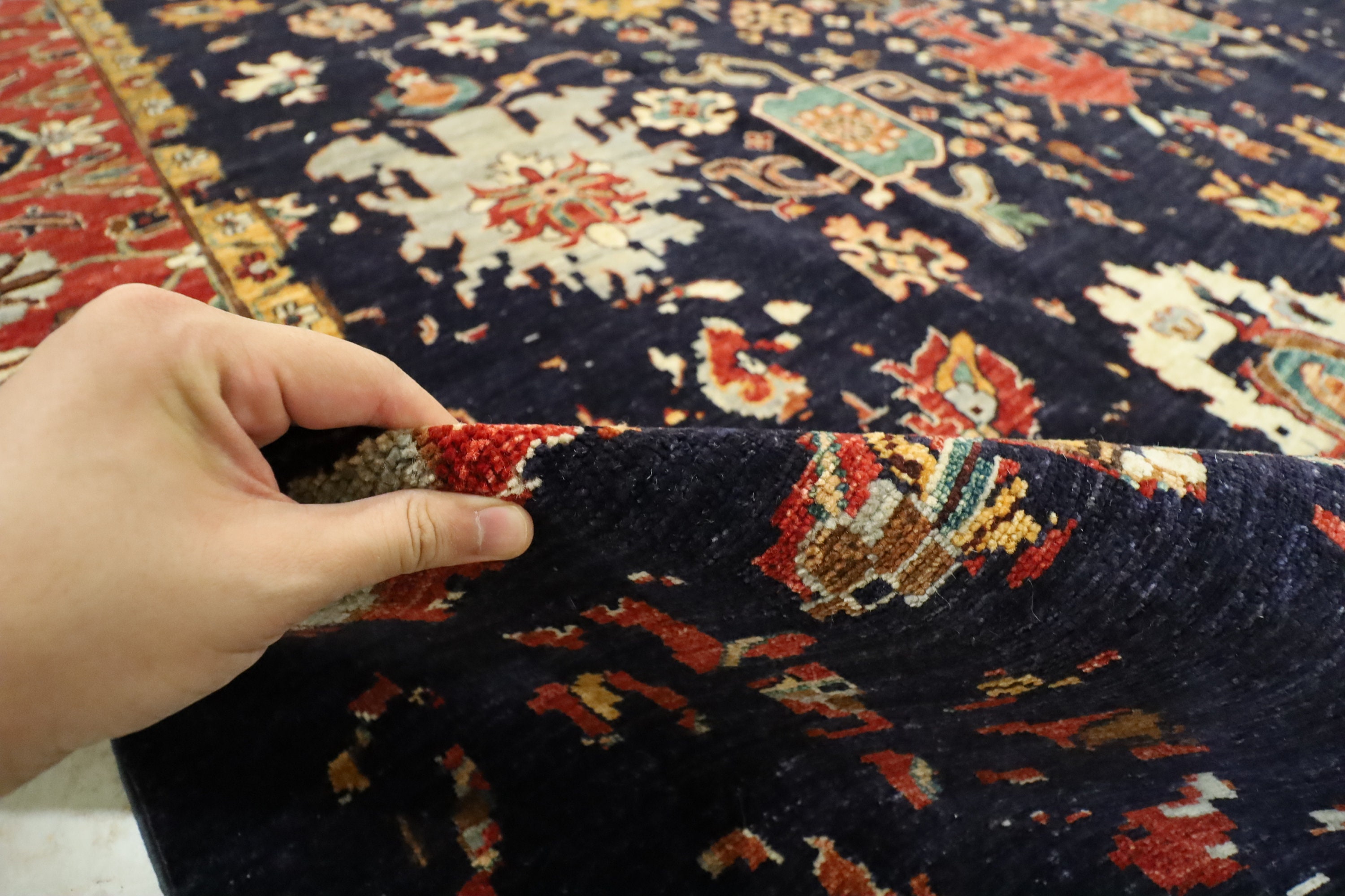 Moderner Serapi 10x13Ft Hochwertiger marineblauer Teppich | Etsy