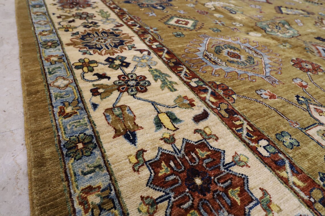 9x12 Caramel Golden Color Rug Handmade Afghan Rug Turkish Etsy