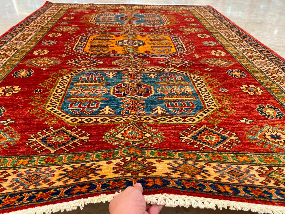 6x8 Ft Area Rug Afghan Hand Knotted Rug Bedroom Rug Etsy
