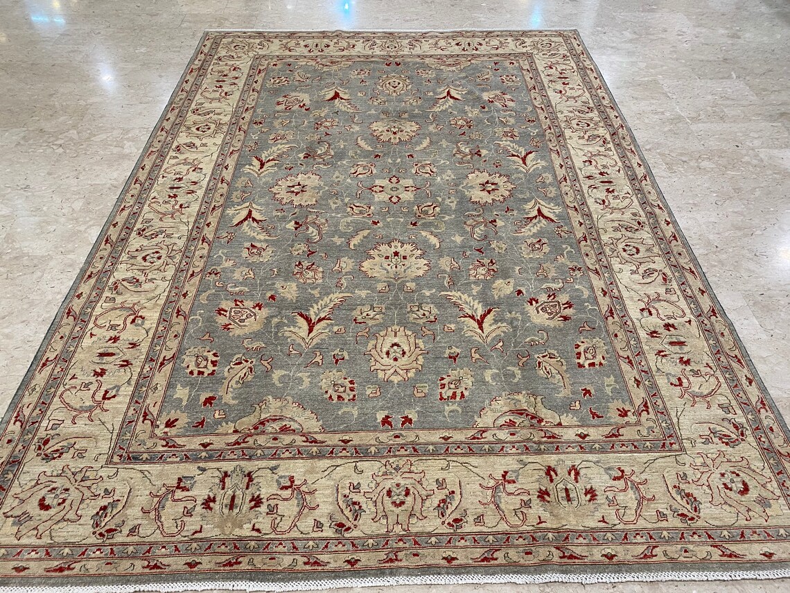 10x14 ft Gray Area Rug Afghan hand knotted Rug 300x400 cm Etsy