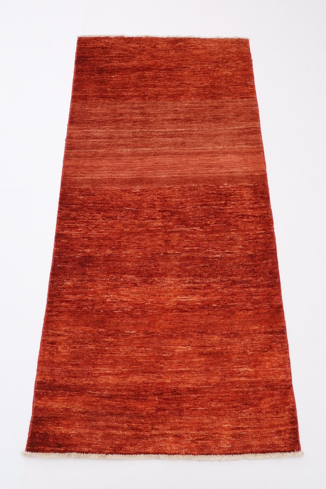 6 Ft Gabbeh Red Runner Rug, 2'8x5'7 Wool Natural Colors , Hand Knotted