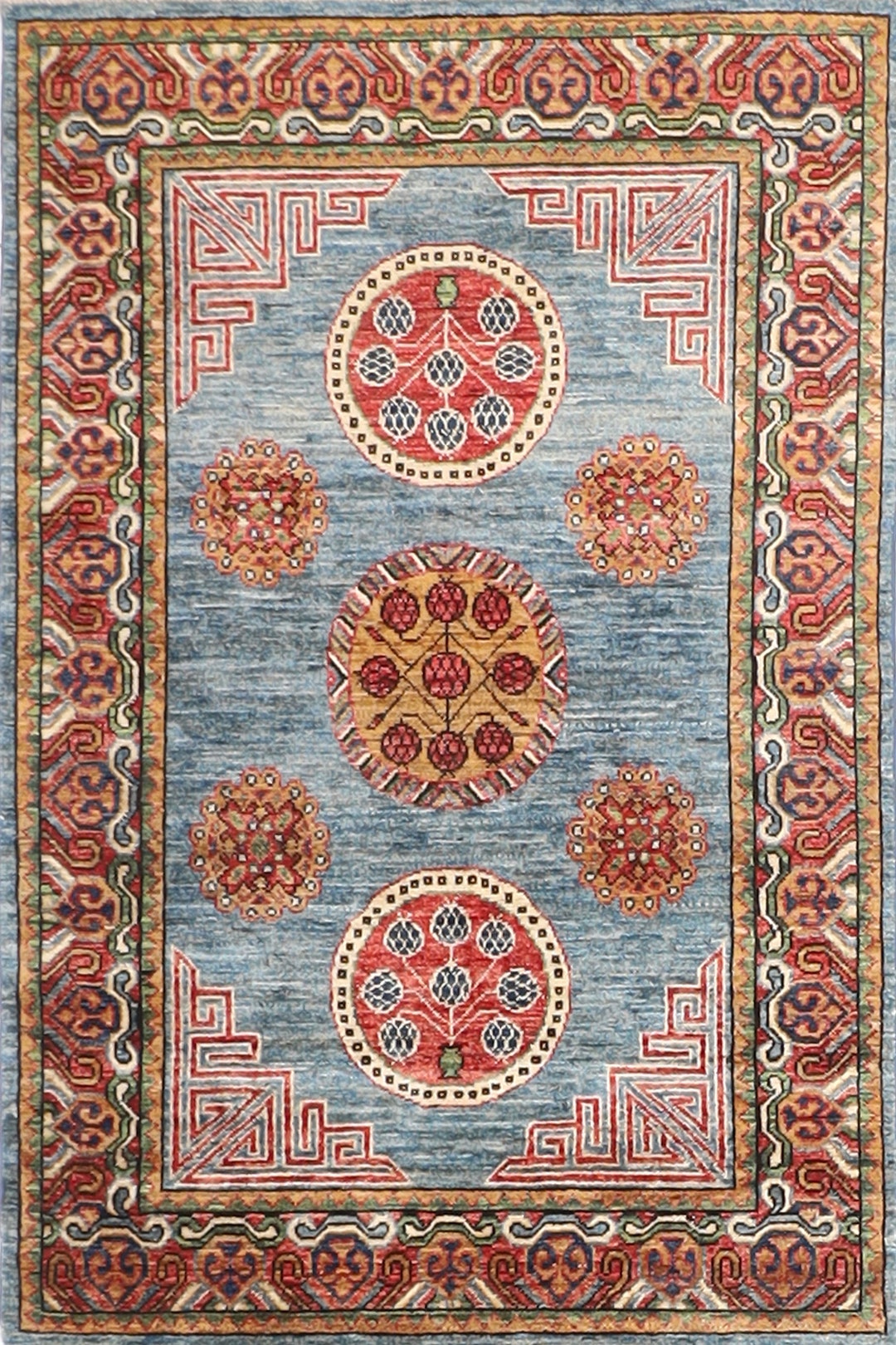 4x6 Tribal Blue Area Rug, Afghan Hand Knotted Rug, Rug for Living Room ...