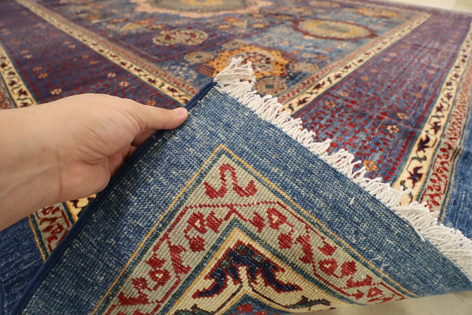 12x14.9 Mamluk Area Rug Wool Natural Colors Afghan Hand Etsy