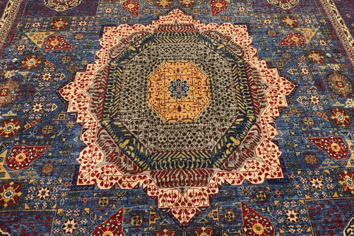 12x14.9 Mamluk Area Rug Wool Natural Colors Afghan Hand Etsy