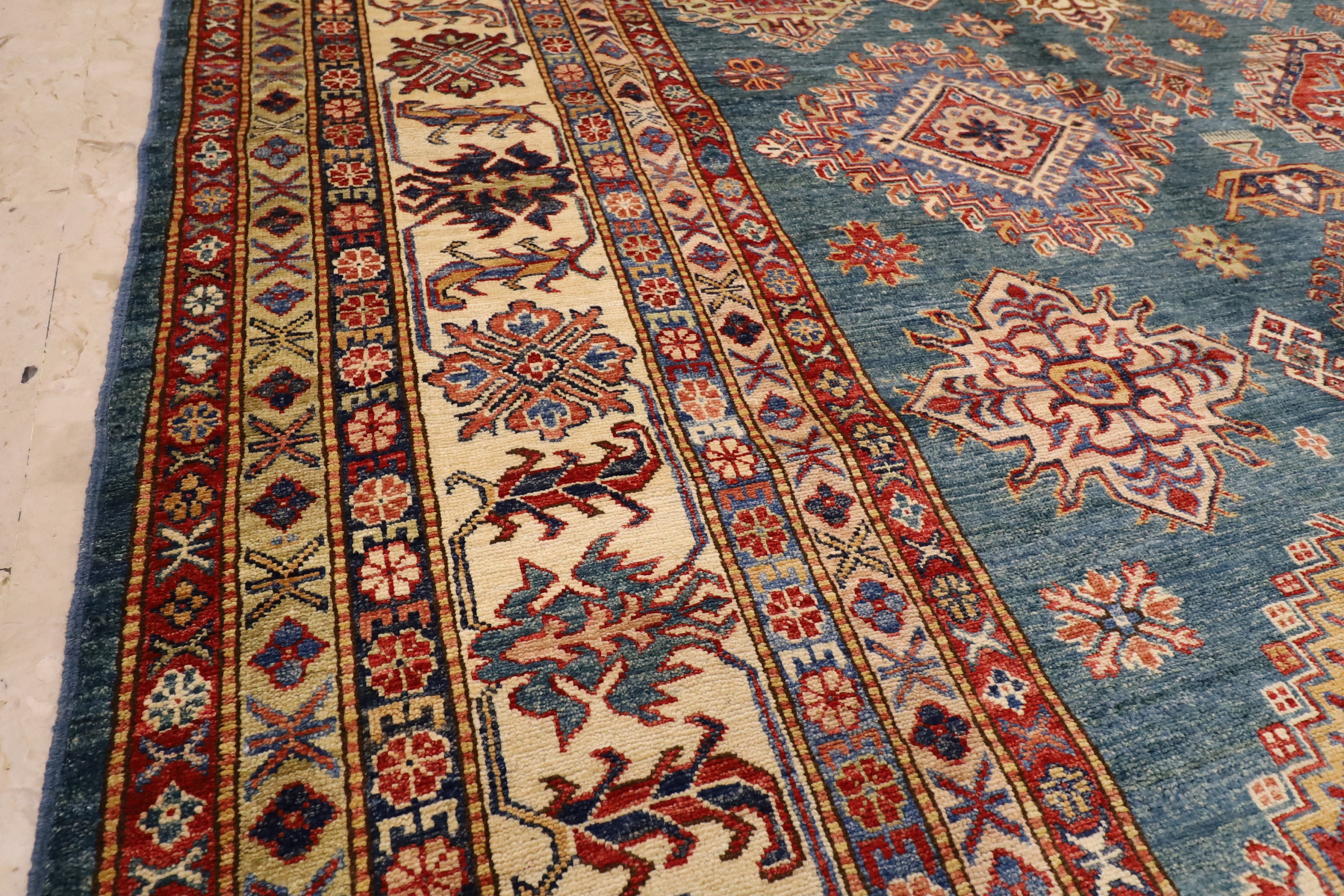 10x14 Green Area Rug Afghan kazak Hand Knotted Rug 300x400 Etsy