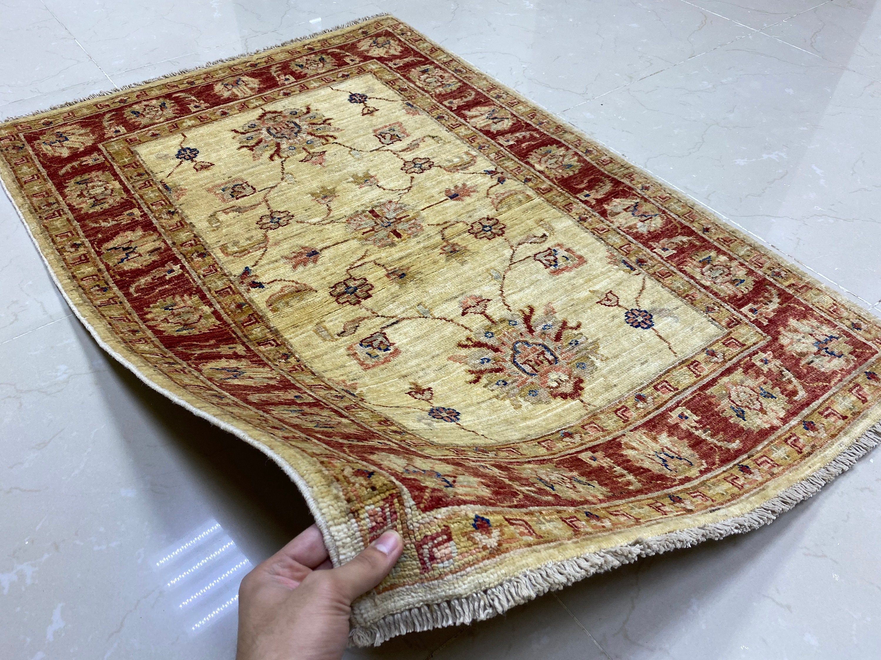 3x4 ft area red rug living room rug Afghan handmade rug Etsy