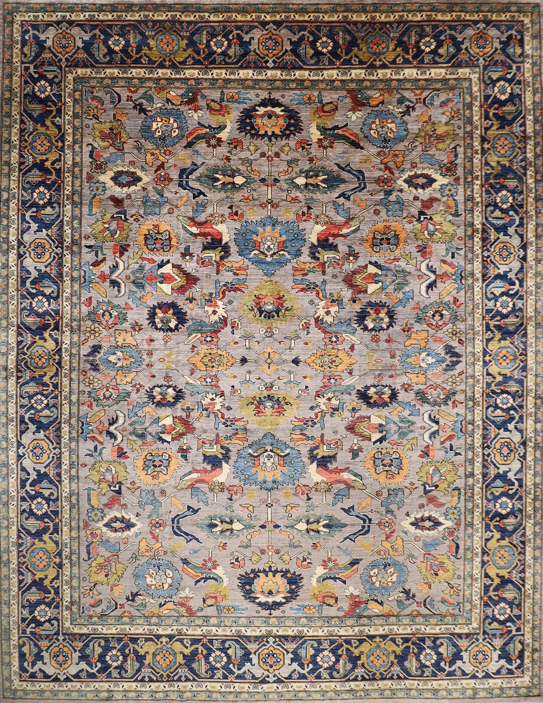 Aryana 12x15 FT, Bidjar Grey Area Rug, Afghan Hand Knotted 100 Wool