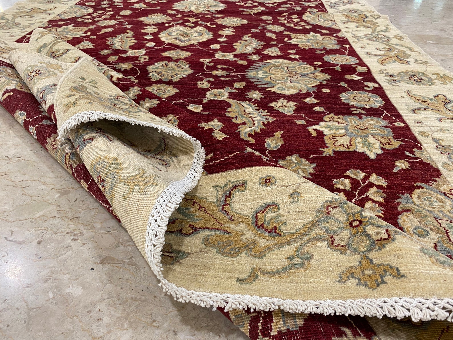 Red 6x9 ft Area Rug Afghan Hand Knotted Rug Bedroom Rug Etsy