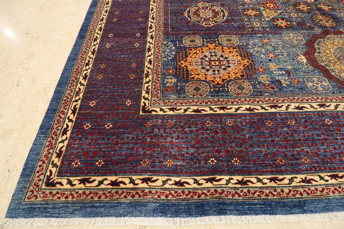 12x14.9 Mamluk Area Rug Wool Natural Colors Afghan Hand Etsy