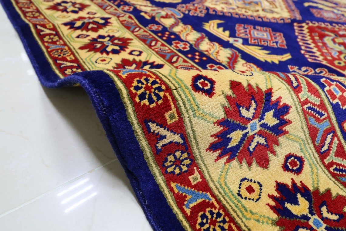 Navy Blue 5x7 ft Area Rug Afghan Hand Knotted Rug high Etsy