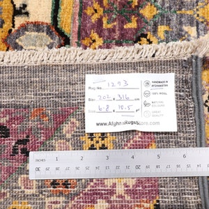 Grey Turkish Mamluk 6'8x10'5 Ft. Area Rug Wool Natural Colors, Hand ...