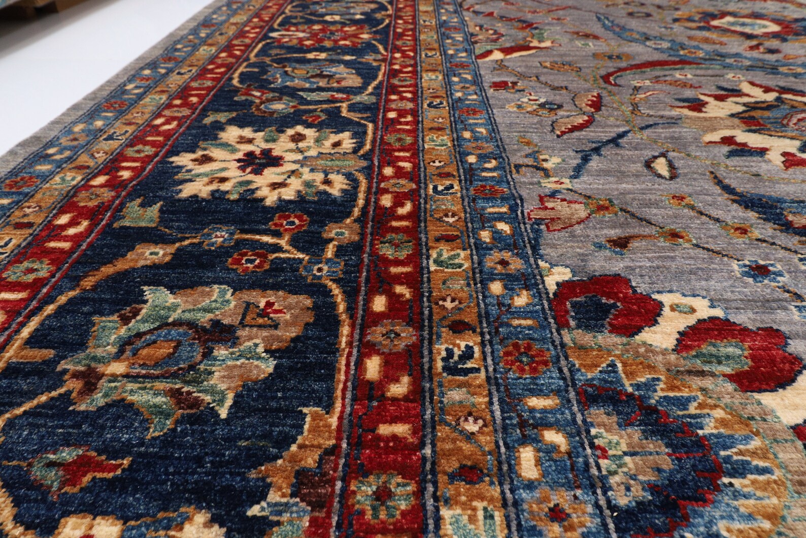 12x15 Ft Large Grey Rug Tribal Area Rug Hand Knotted Rug Etsy