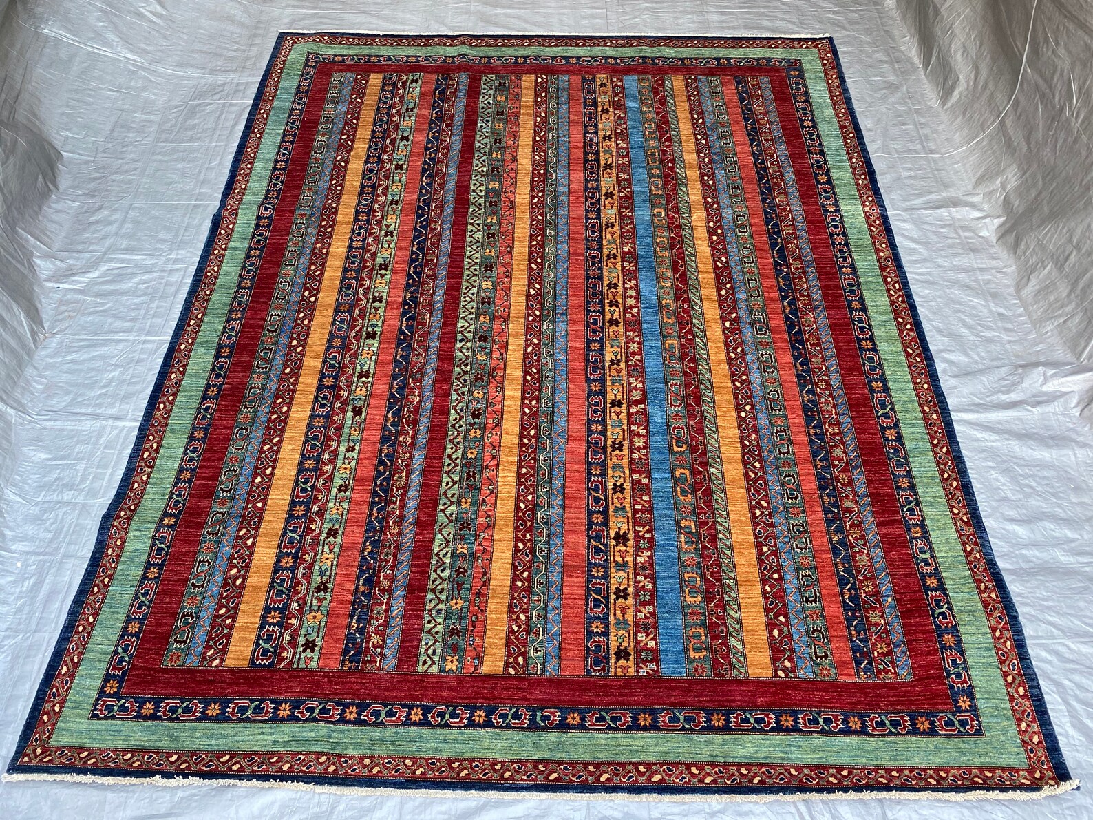 Green 9x12 ft rug Area Rug Afghan Hand Knotted Rug afghan Etsy