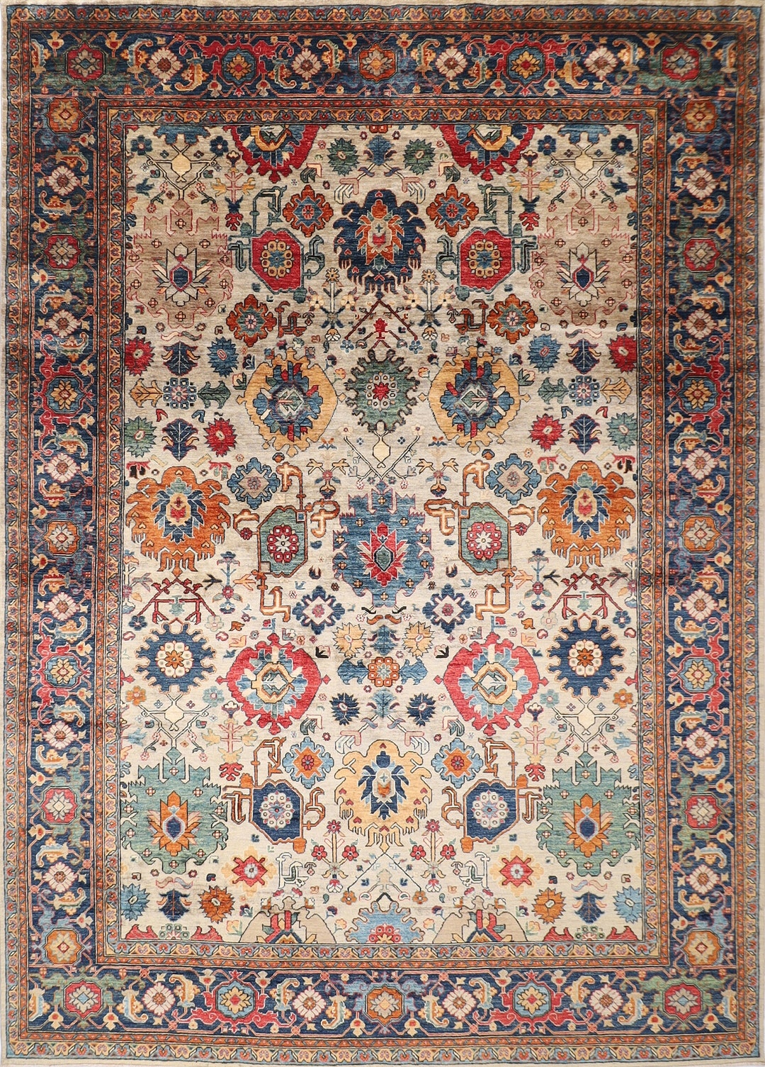 9x12 Ft. Bidjar Area Rug Wool Natural Colors, 9x11'11 Hand Knotted Rug