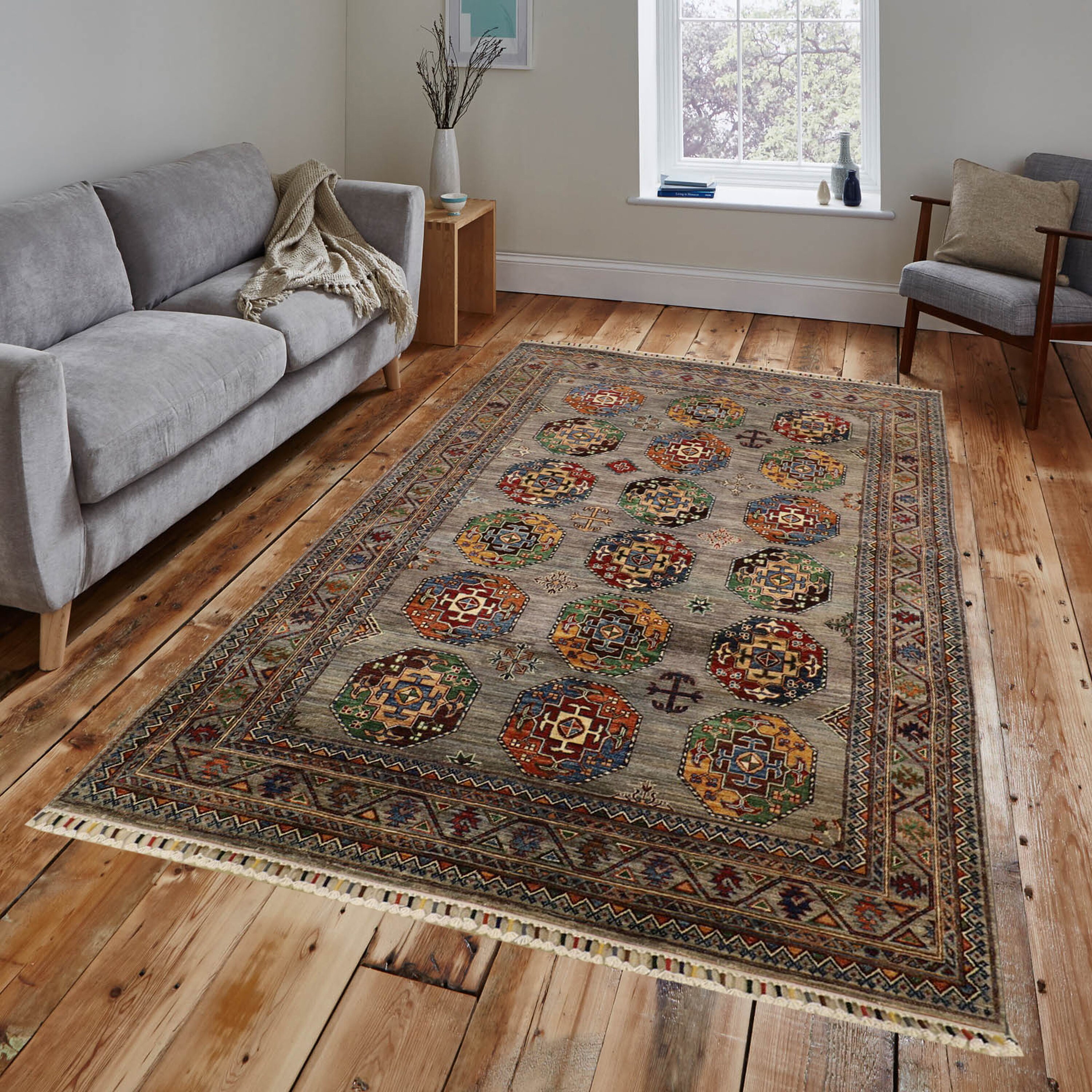 Handmade 5.9x7.7 Area Rug Wool Natural Colors Afghan Hand Etsy